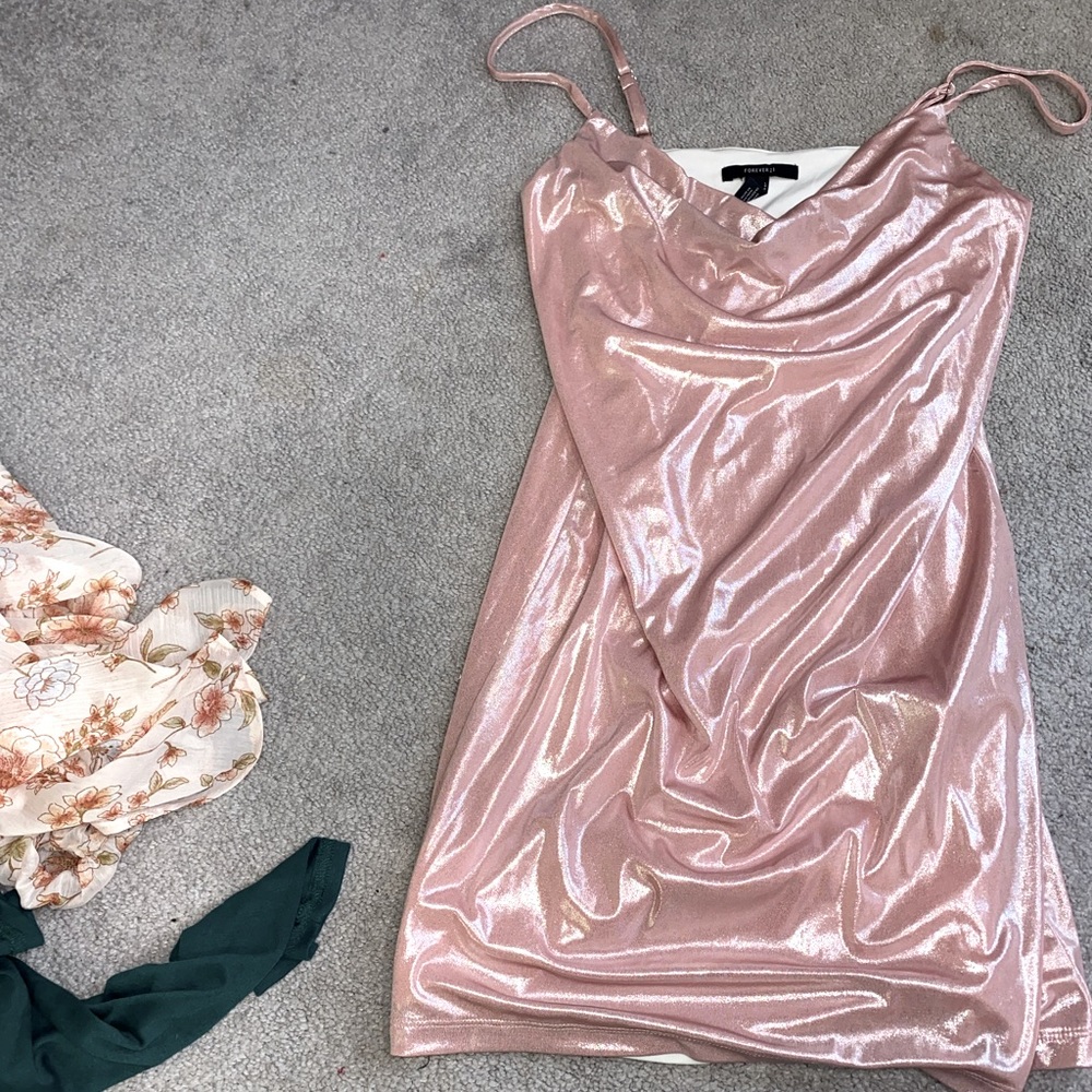 NWOT Light Pink Metallic Dress